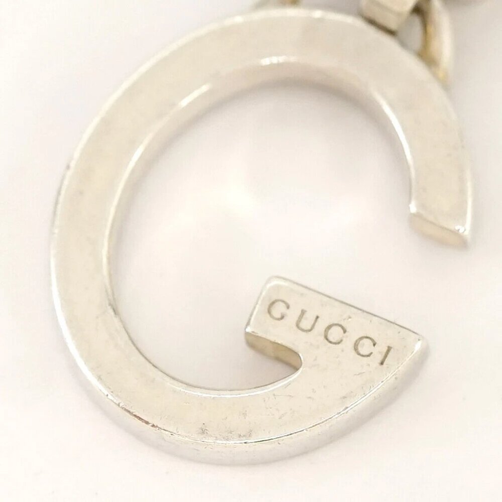GUCCI G Logo Pendant Necklace 18" Silver 925 Auth w/Bag #22904 - Picture 6 of 9